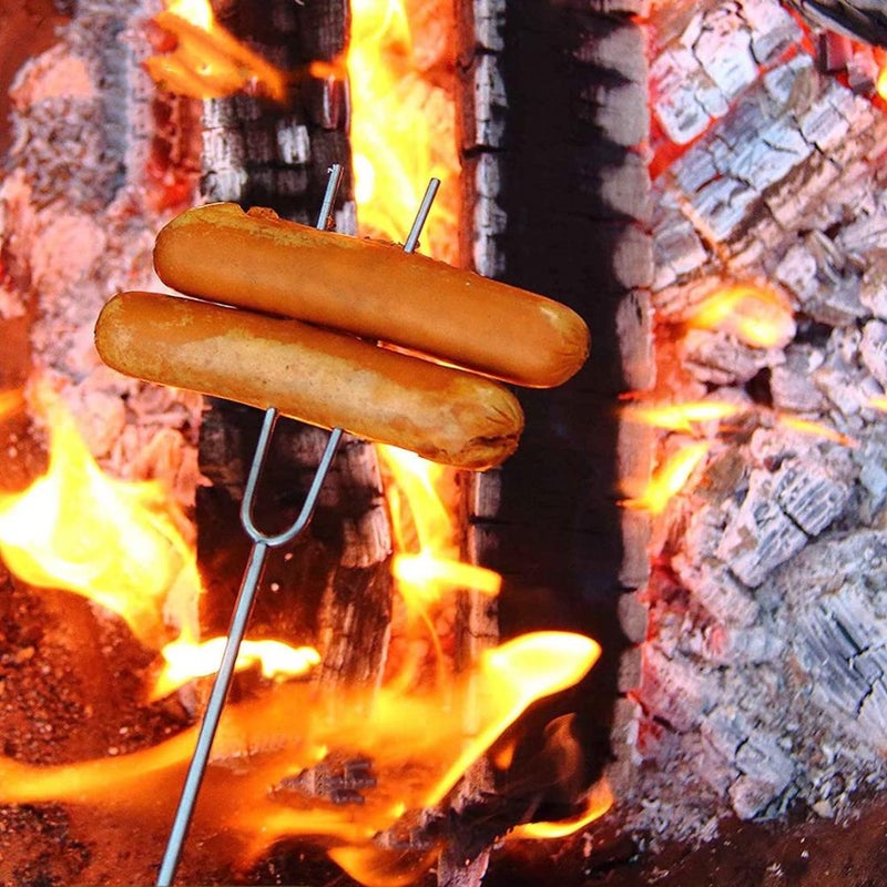 Ajmyonsp Marshmallows Roasting Sticks - Smores Sticks for Fire Pit Extras Long Extendable Smore Skewers Hot Dog Sticks for Campfires, 32 Inch Telescoping Forks Set of 8Pcs - Image 5